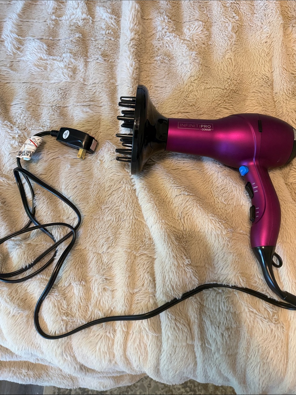 Conair InfinitiPro Purple Salon Hair Dryer with Diffuser
